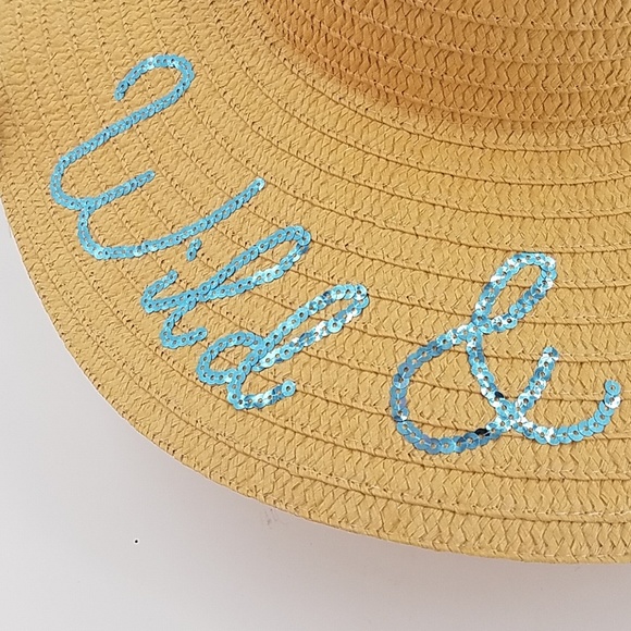 🆕 Wild & Free Blue Sequin Graphic Sun Hat - Picture 4 of 6